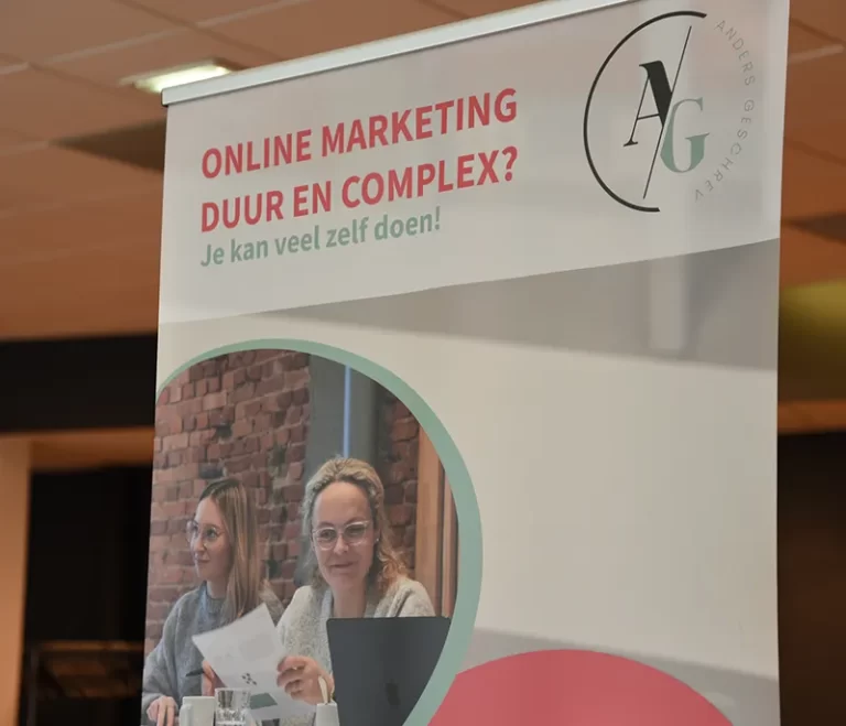 TM Digital maakte een rolbanner voor marketingbureau Andersgeschreven